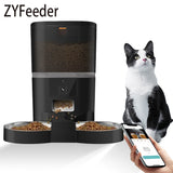 Distributeur de croquettes pour chat automatique double