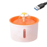 Cat Flower Water Fountain - Orange - Cat water fountain