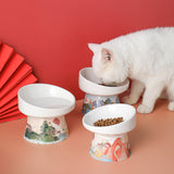 Gamelle chat en céramique surélevée