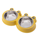 Frog Cat Bowl - Yellow - Cat Bowls