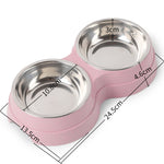 Stainless Steel Cat Bowls - Pink - Cat Bowls