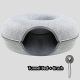 Donut Tunnel Cat Toy - Gray and Brush / M - Cat Toys
