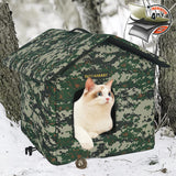  Lit d'extérieur pour chat - Vert camouflage / 33CMx33CMx35CM