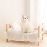  Lit pour chat en bois - Blanc / 42x54x9cm